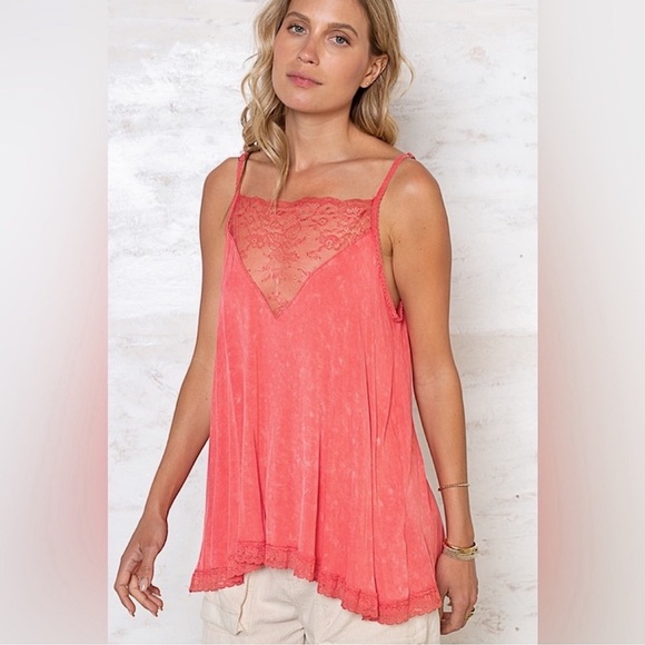 ☃️BOGO50%☃️🆕💜POL: PLUM Lace Panel Cami Tank SMALL - Picture 4 of 11